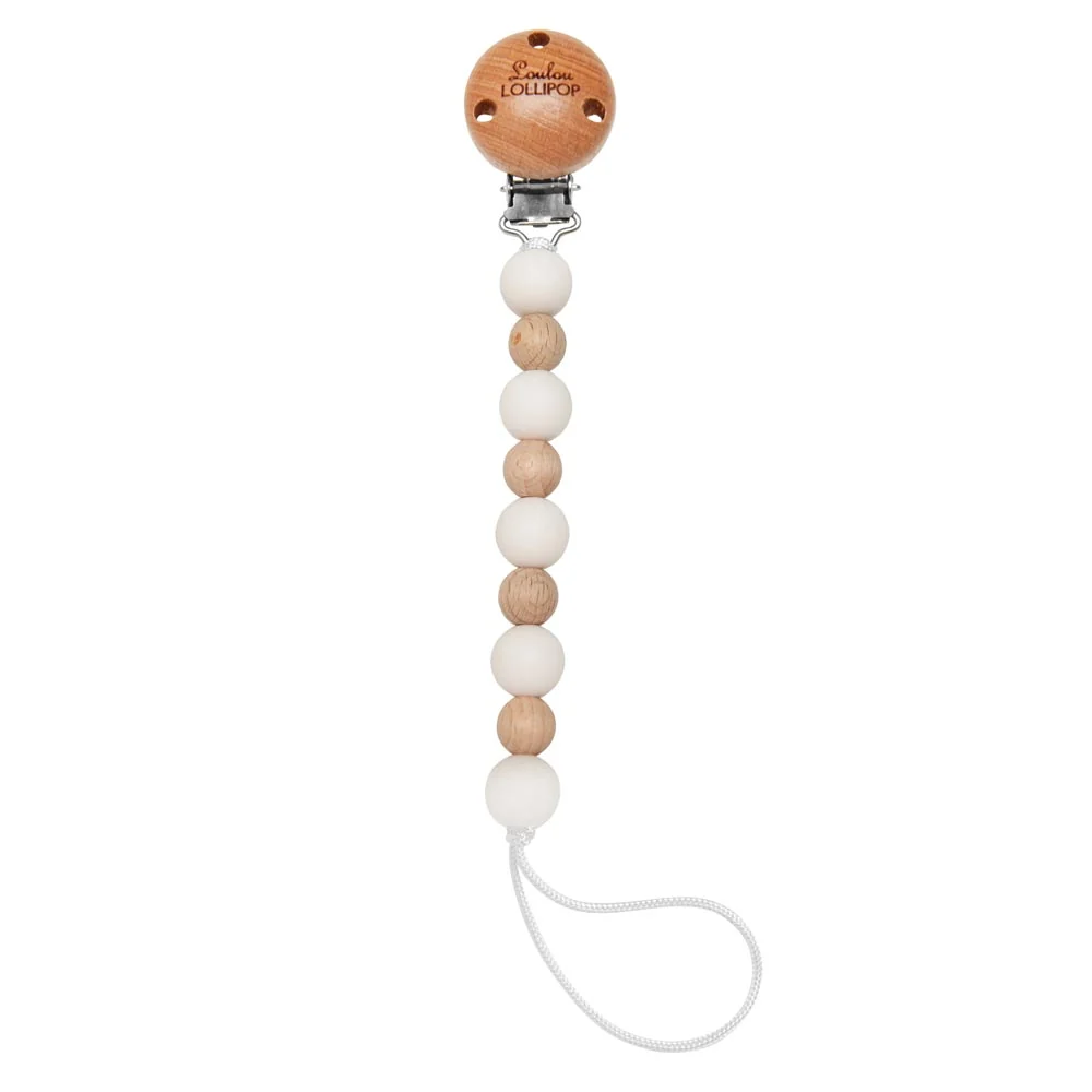 *Loulou Lollipop Celeste Pacifier Clip - Coral - Image 3