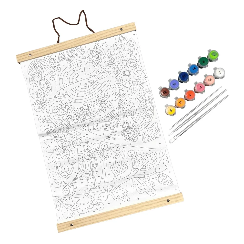 *Ooly Paintology Paint-By-Number Canvas Kit - Blue Birds - Image 3