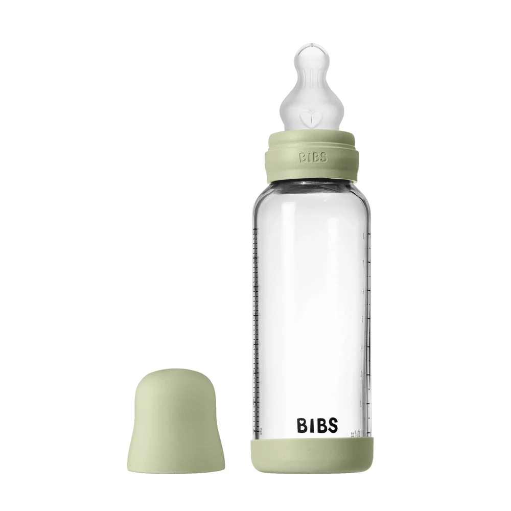 *Bibs Baby Glass Bottle Complete Set - 240mL *Medium Flow* - Ivory - Image 3