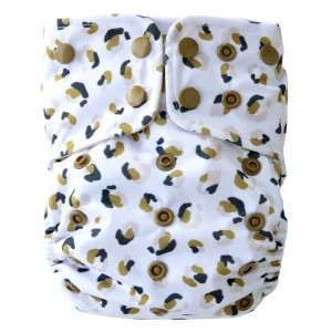 Lighthouse Kids Co. Signature One-Size All-in-One Cloth Diaper - Neutral Nature Cheetah