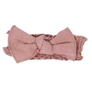 *L'ovedbaby Organic Smocked Tie Headband - Mauve - 0-12m