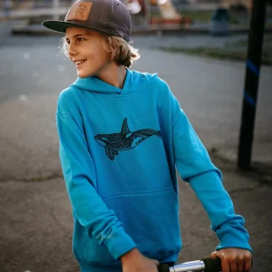 West Coast Karma Kids Hoodie - Turquoise Orca - Youth Small (8)