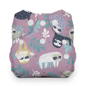 Thirsties Natural Newborn All-in-One Cloth Diaper - Snap - Crockin