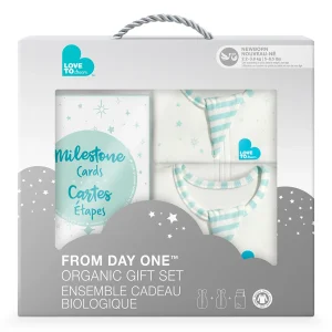 Love to Dream Gift Set - 2 Organic Latestborn Swaddles + Milestone Cards