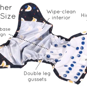 Petite Crown Catcher One Size Diaper Cover - Iris