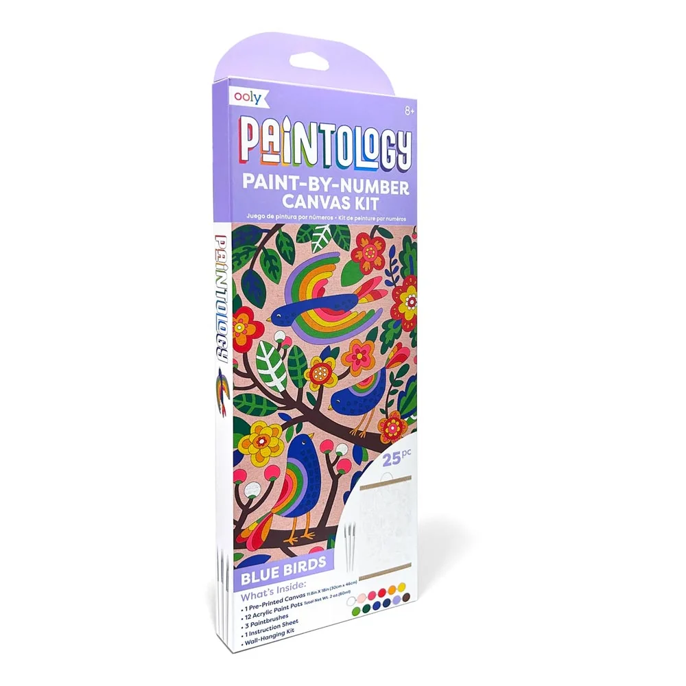 *Ooly Paintology Paint-By-Number Canvas Kit - Blue Birds - Image 2