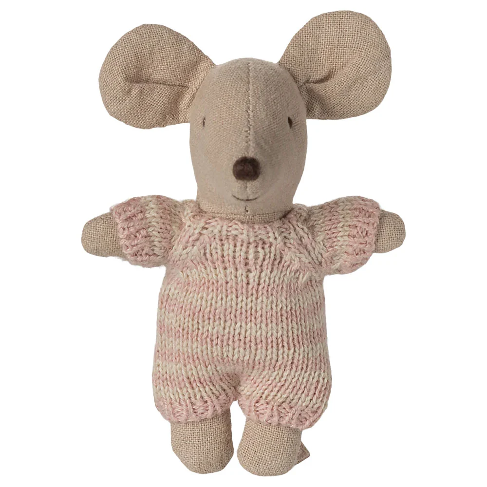 *Maileg Baby Mouse in Carrycot - Rose - Image 2