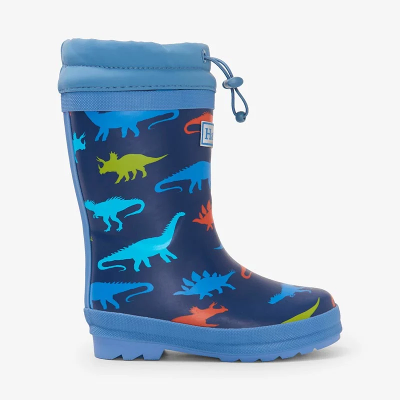 Hatley Sherpa Lined Rainboots - Dino Silhouettes (Size 6) - Image 2