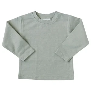 Mebie Baby Long Sleeve Cotton Tee - Sage - 0-3m