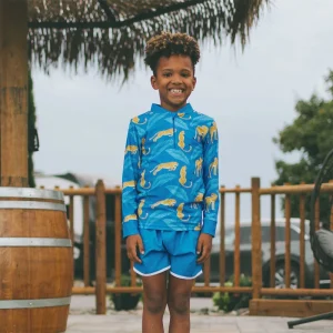 Honeysuckle Swim Co. Kid's Trunks - Cobalt Blue, White Trim - 2/3y
