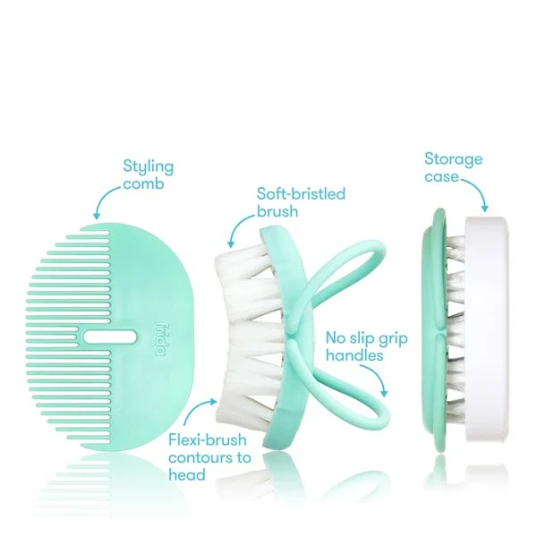 *FridaBaby Head-Hugging Hairbrush + Styling Comb Set - Image 2