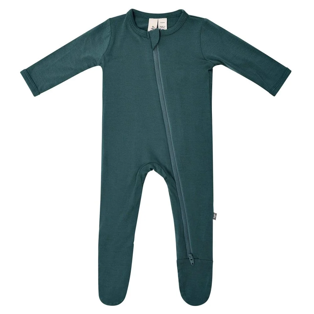 Kyte Baby Zippered Footie - Emerald - 0-3m