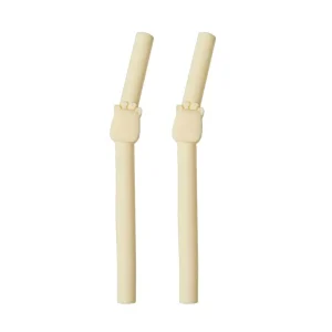 *Loulou Lollipop Kids Born to Be Wild Silicone Straw 2-Pack - Lion (Ginger Honey)