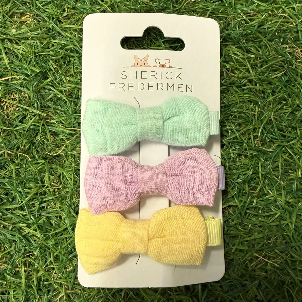 *Sherick Fredermen Bright Colour Bow Hair Clip (3 pack)