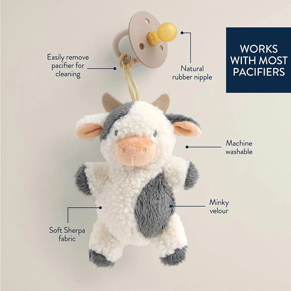 *Itzy Ritzy Bitzy Pal Natural Rubber Pacifier & Lovey - Carmen Cow - Image 4