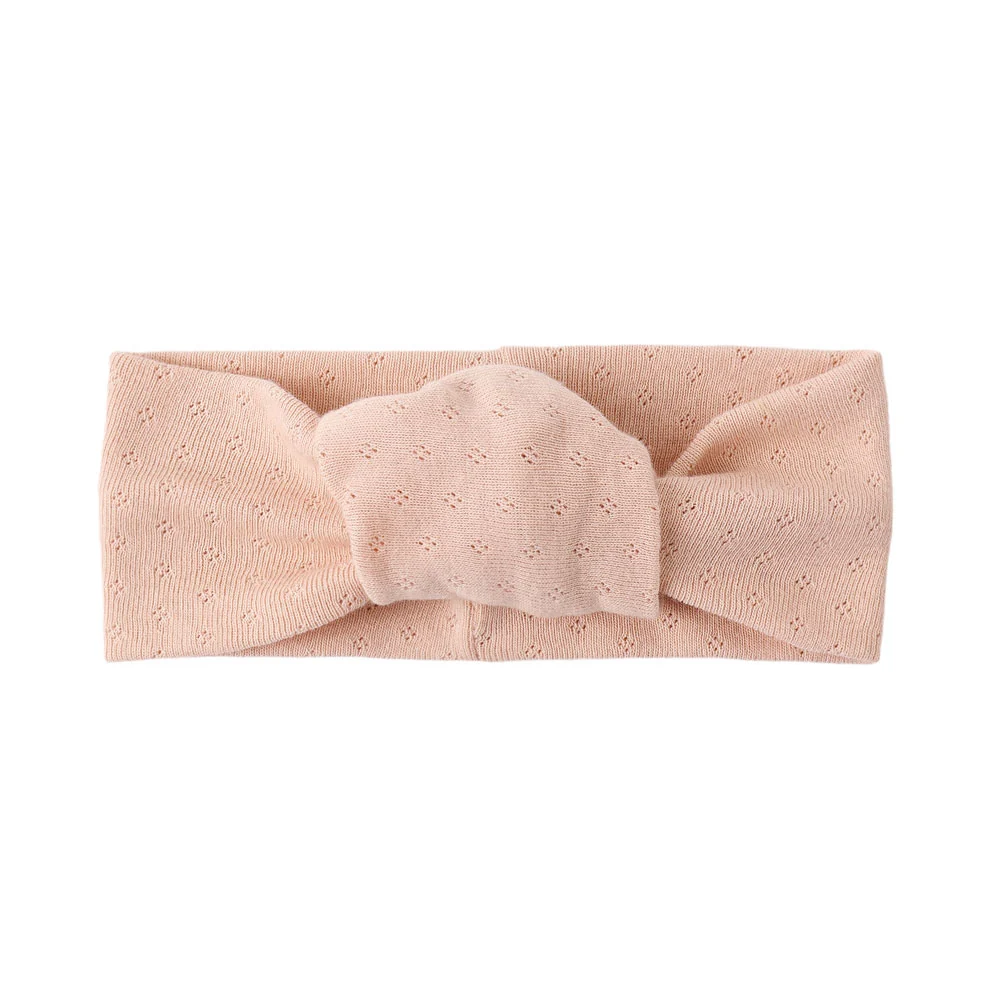 *Quincy Mae Pointelle Knotted Headband (0-12m) - Melon