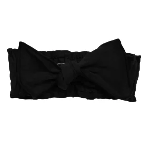 *L'ovedbaby Organic Smocked Tie Headband - Black - 0-12m
