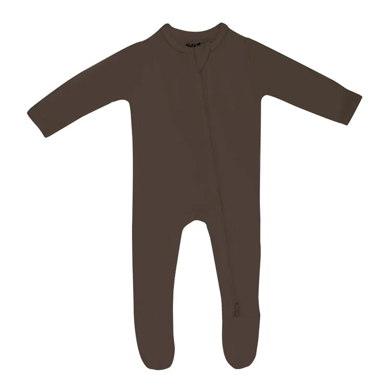 Kyte Baby Zippered Footie - Espresso (Size 12-18m)
