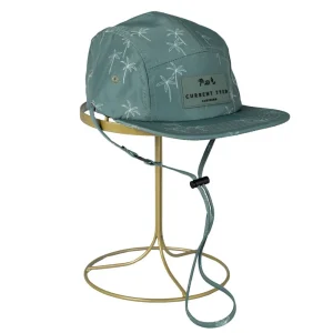 Current Tyed 5 Panel Waterproof Hat - Green Palms - Large (4y +)