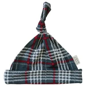 Mebie Baby Bamboo Latestborn Knot Hat - Green Plaid *CLEARANCE*