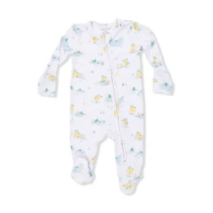 Angel Dear 2-Way Zipper Footie - Frog & Duck Pond - 3-6m