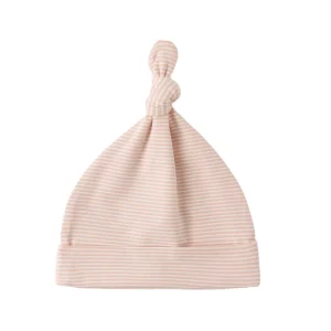 Quincy Mae Knotted Baby Hat - Melon Stripe