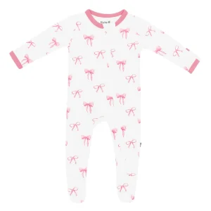 Kyte Baby Zippered Footie - Bow (Size 6-12m) - 0-3m