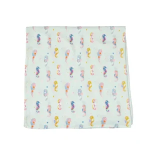 Loulou Lollipop Luxe Muslin Swaddle - Painterly Seahorse