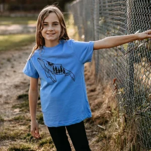 West Coast Karma Kids Tee - Blue Vancouver Island Humpback - 4