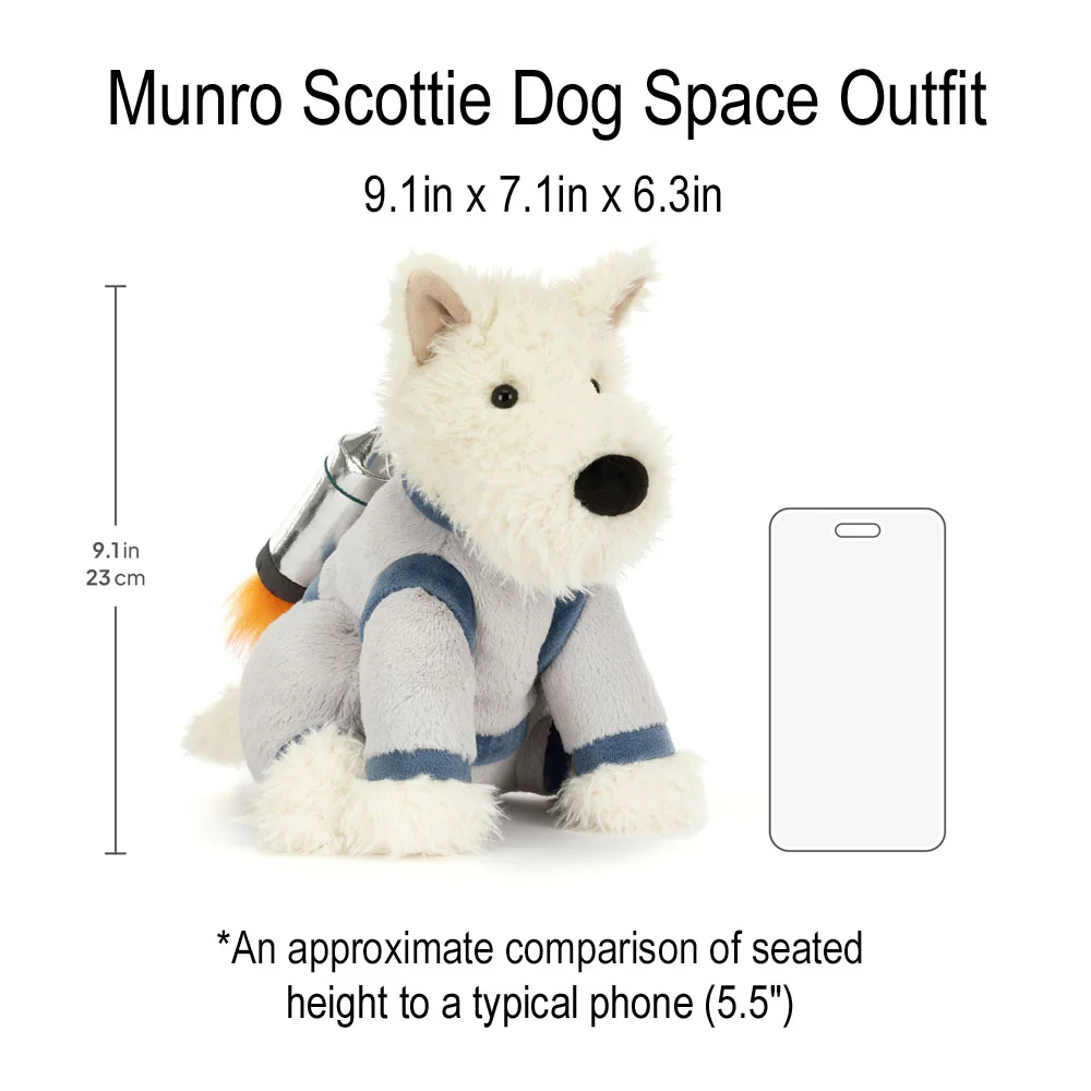 *Jellycat Munro Scottie Dog Space Outfit - 9" - Image 6