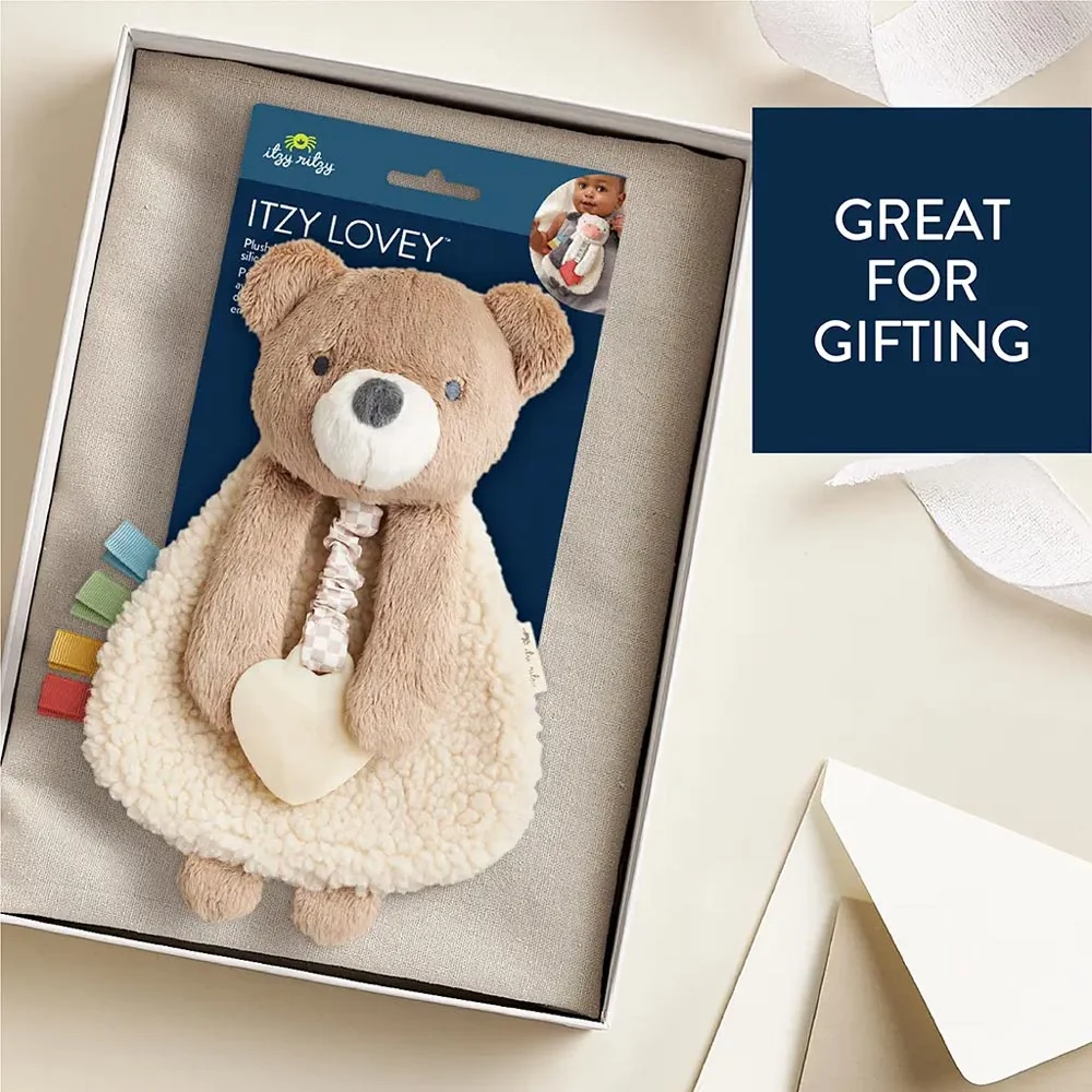 *Itzy Ritzy Itzy Lovey Plush & Silicone Teether Toy - Theo the Bear - Image 5