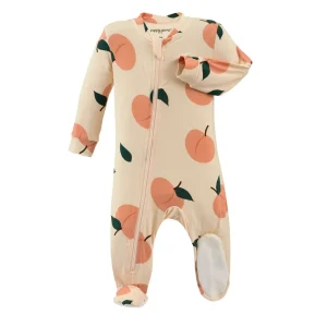 ZippyJamz Bamboo Footie - Peachy Keen - 0-3m