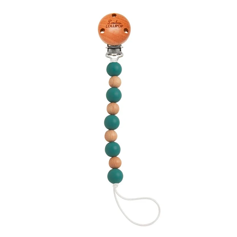 *Loulou Lollipop Celeste Pacifier Clip - Coral