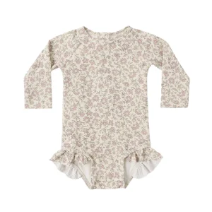 Quincy Mae Olivia Rashguard One-Piece - Dahlia (Size 0-3m)