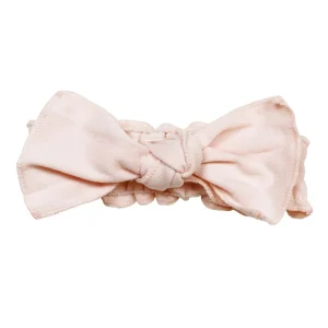 *L'ovedbaby Organic Smocked Tie Headband - Blush - 0-12m