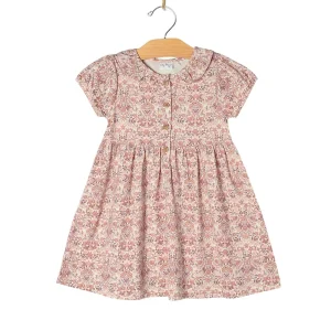 City Mouse Frill Collar Puff Sleeve Dress - Spring Floral (Size 6y)