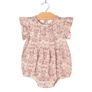 City Mouse Flutter Short Sleeve Romper - Spring Bouquet - 18-24m