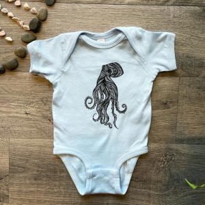 West Coast Karma Baby Onesie - Light Blue Octopus - 0-6m