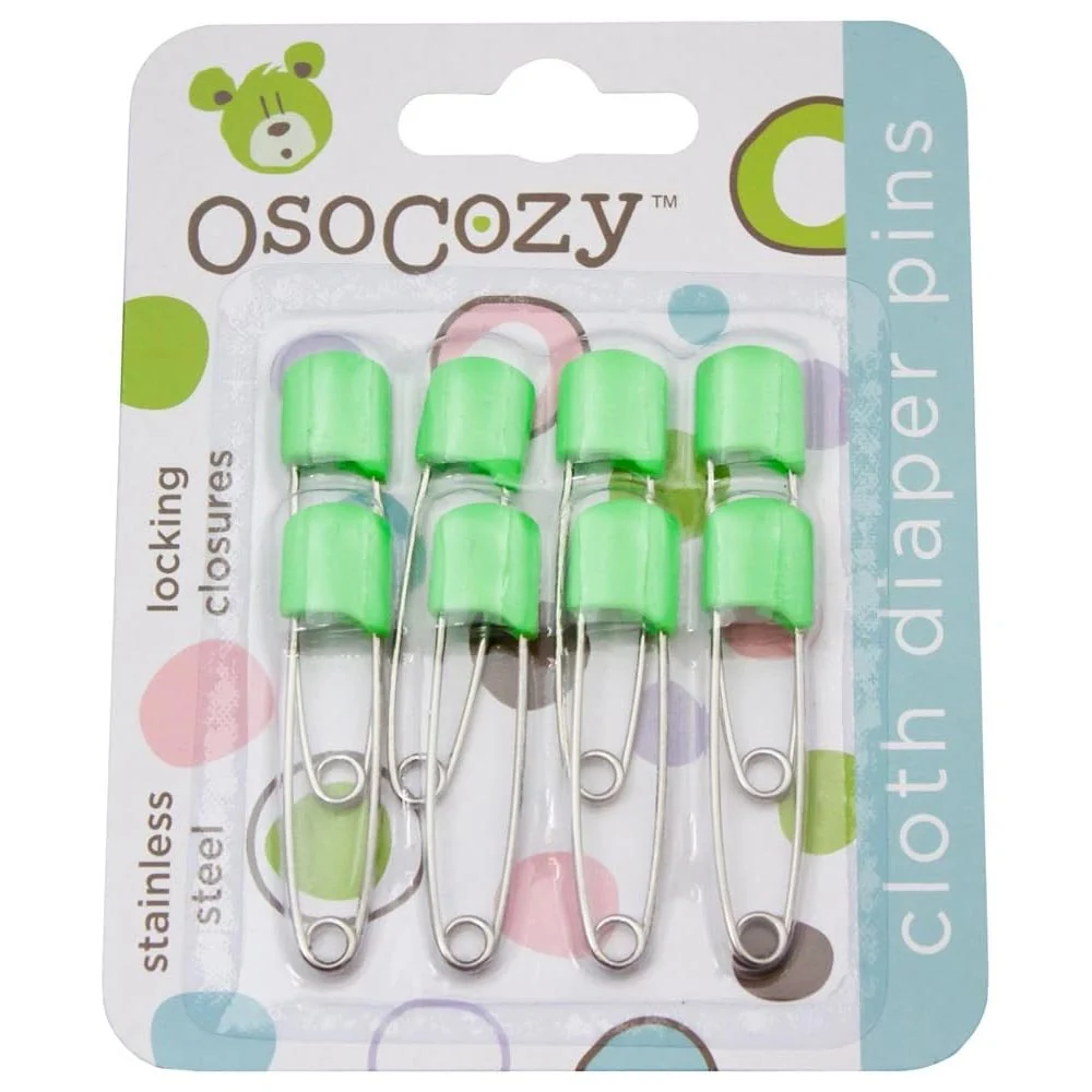 *OsoCozy Cloth Diaper Pins - 8 Pack - Green - Image 3