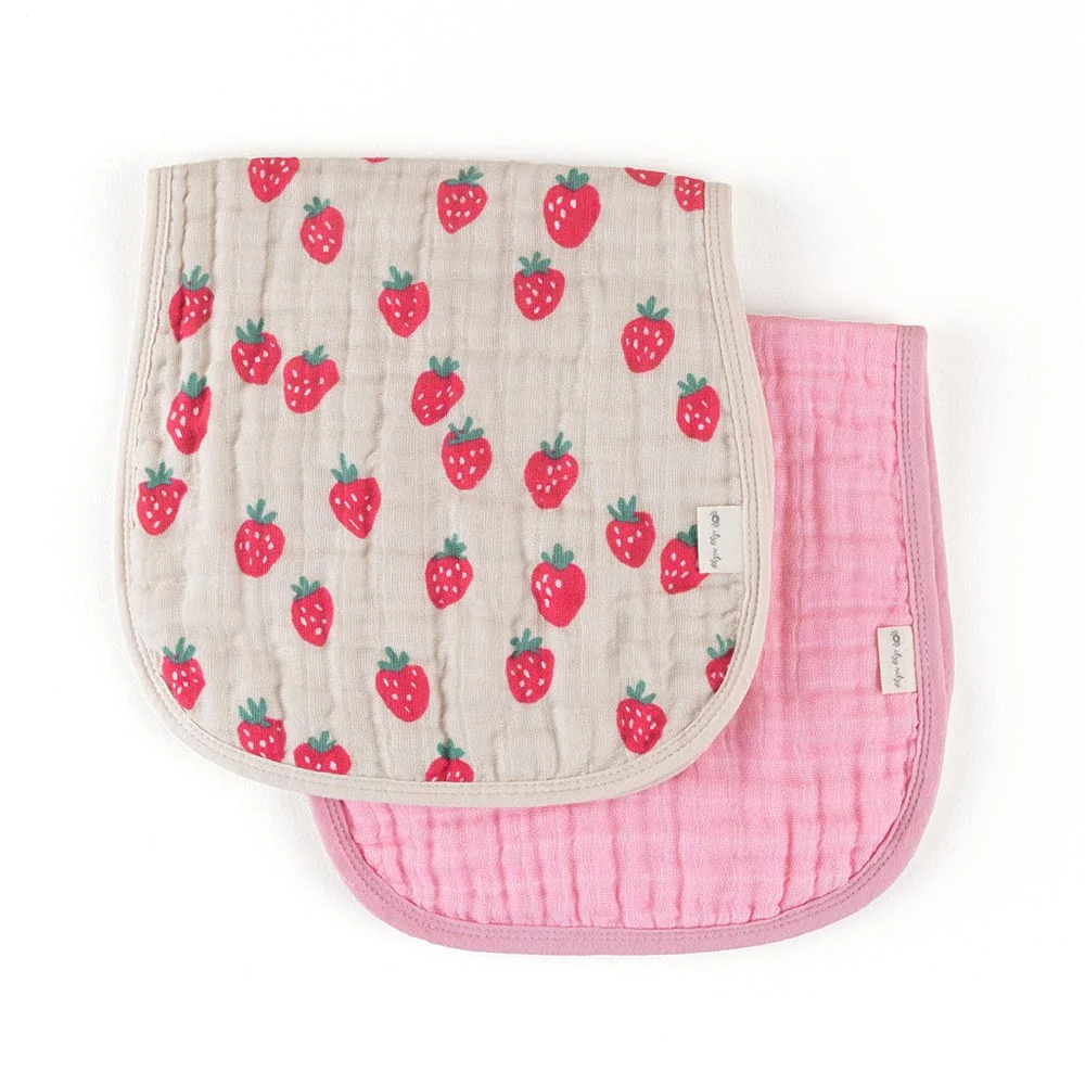 *Itzy Ritzy Itzy Burp Cloths - Strawberries + Cream - Image 2