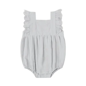 Quincy Mae Naomi Romper - Sky - 0-3m