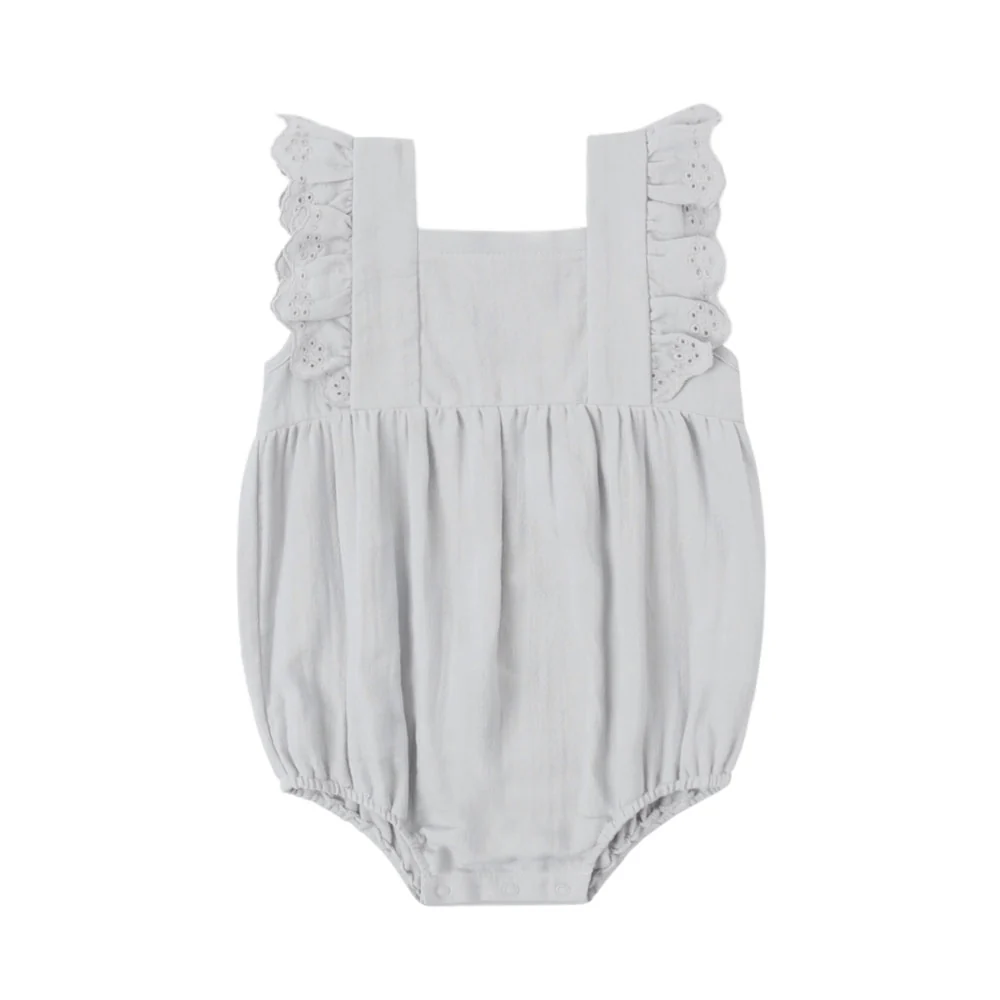 Quincy Mae Naomi Romper - Sky - 12-18m
