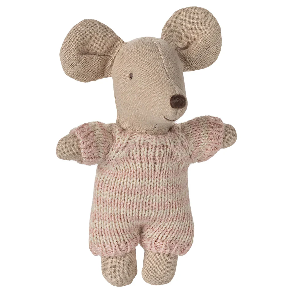 *Maileg Baby Mouse in Carrycot - Rose - Image 3