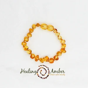 *Healing Amber - Clasp- Amber Infant Bracelet/Anklet - 5.5" - Rainbow