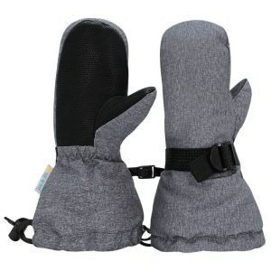 Jan & Jul Toasty-Dry Waterproof Snow Mittens - Heather Grey - Large (6-8y)