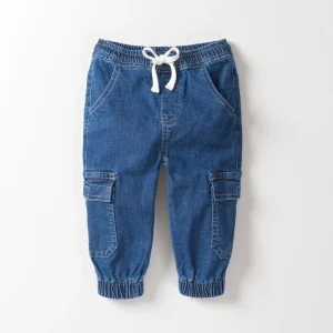Little Bipsy Cargo Jogger - Classic Denim Wash (Size 8y) *CLEARANCE*