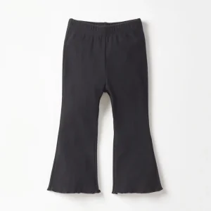 Little Bipsy Ribbed Flare Pant - Black - 4/5t