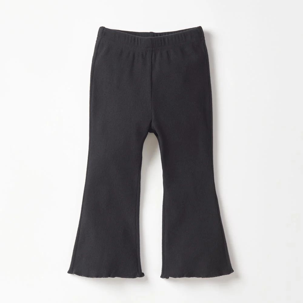 Little Bipsy Ribbed Flare Pant - Black - 5/6t