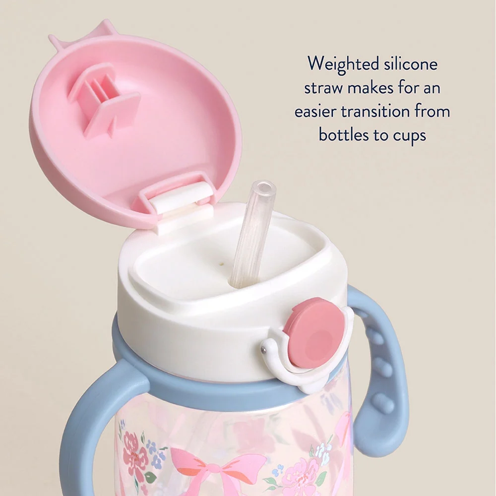 *Itzy Ritzy Itzy Sips Straw Cup - Ribbons & Roses - Image 9