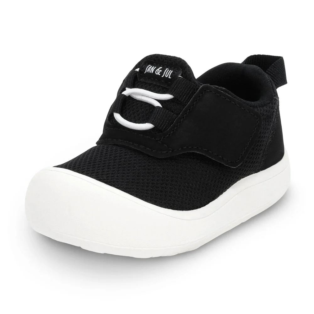Jan & Jul Mini-Flyer Toddler Sneakers - Black Tie - 6